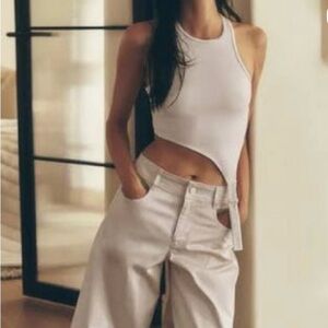 NWT ALO Yoga Ribbed Racerback Crop Top with Buckle Strap Detail